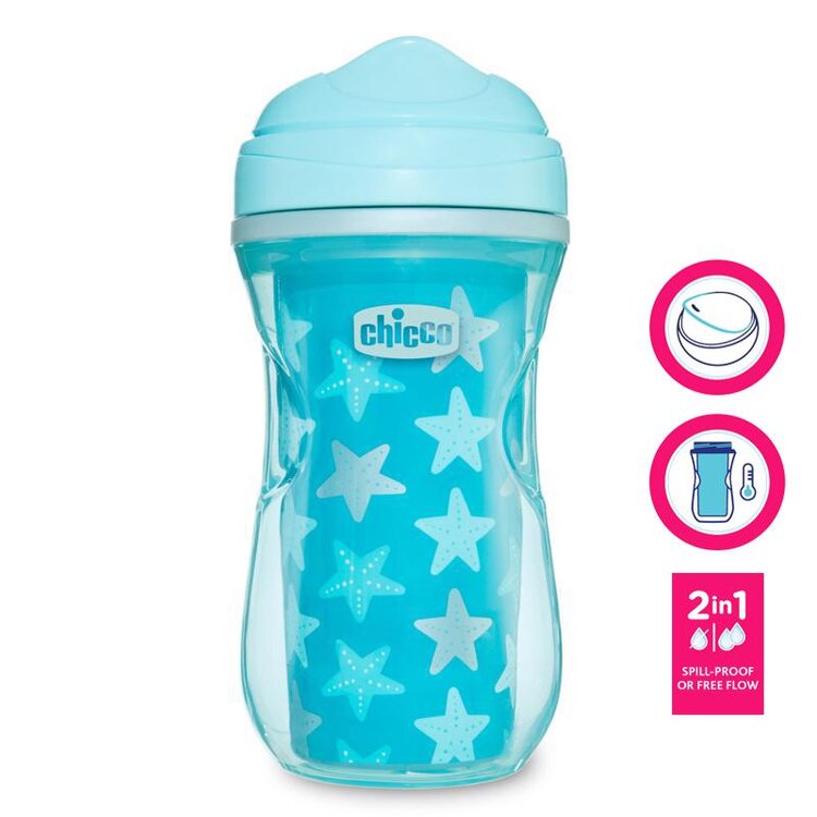 CHICCO Hrneček Active termo s tvrdým pítkem 266 ml tyrkysový