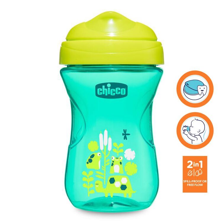 CHICCO Hrneček Easy s tvrdým pítkem 266 ml zelený 12m+