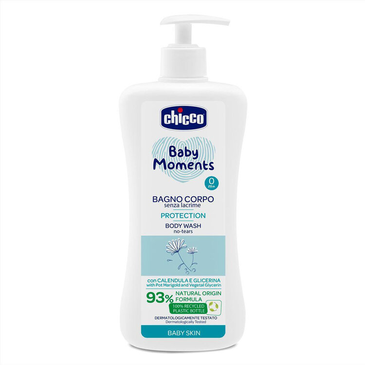 CHICCO Šampon na tělo s dávkovačem Baby Moments Protection 93% přírodních složek 750 ml