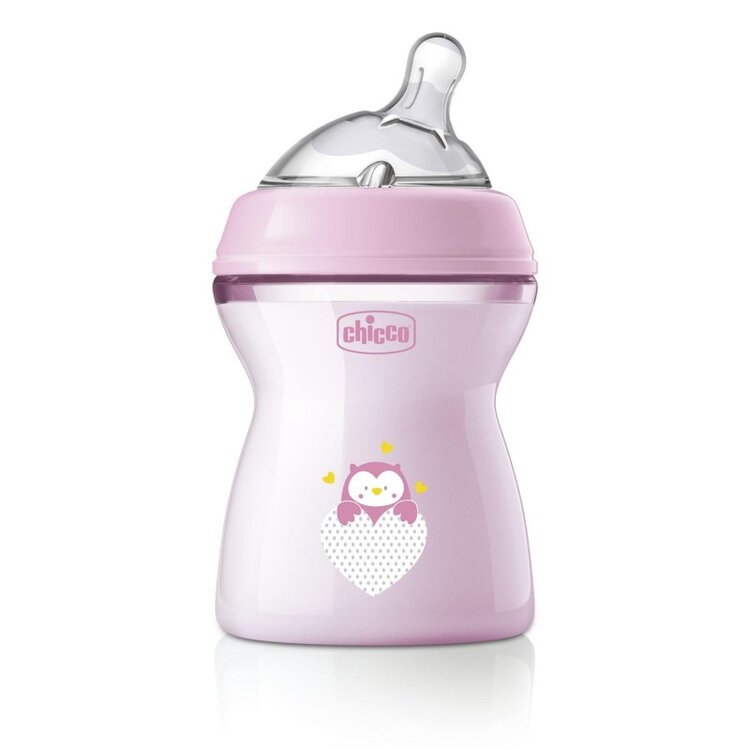 Chicco Natural Feeling kojenecká láhev růžová 250ml