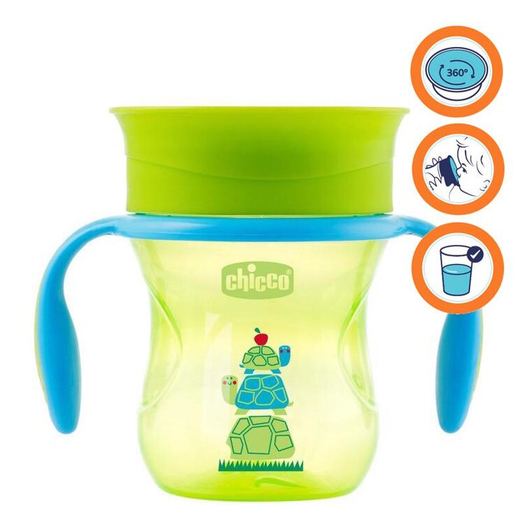 Chicco hrneček 360 s držadly 200 ml zelená