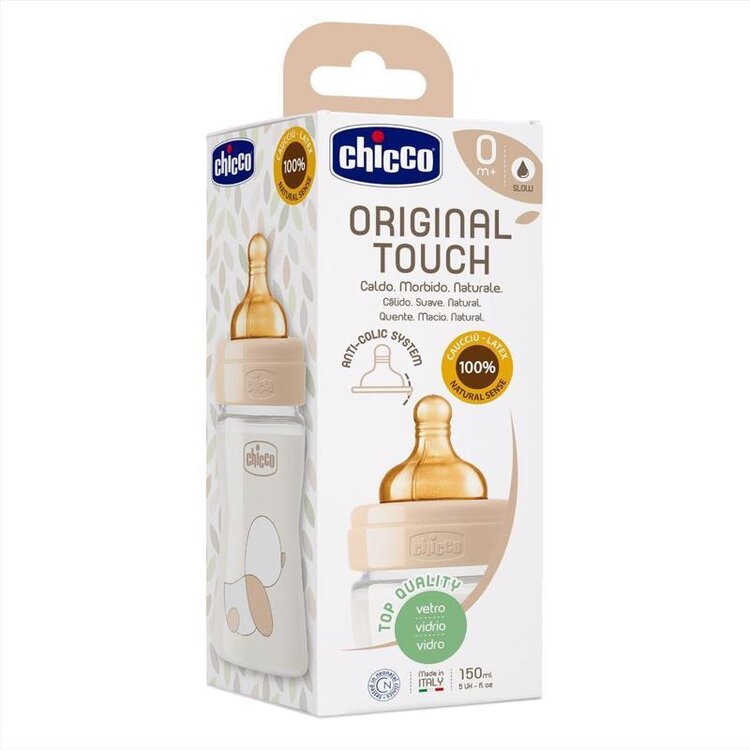 Chicco láhev kojenecká sklo Original Touch latex neutral AGS27710.30 150ml