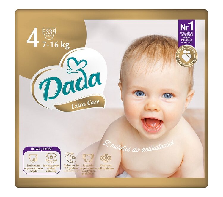 DADA Extra Care Pleny jednorázové 4 Maxi (7-16 kg) 33 ks