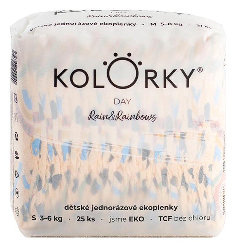 KOLORKY DAY déšť a duhy S 3-6 kg 25 ks