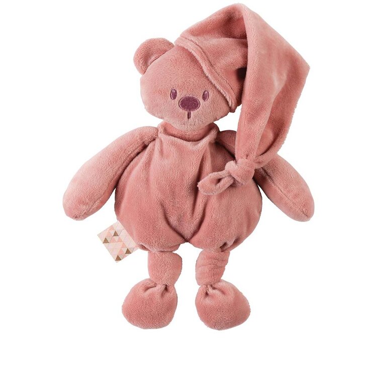 NATTOU Hračka plyšová medvídek Lapidou 100% recycled old pink 36 cm