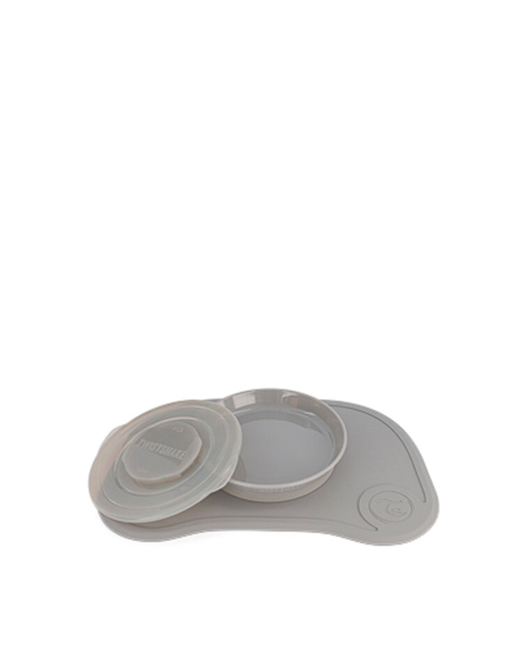 TWISTSHAKE Podložka Click-mat Mini s talířem pastelově šedá
