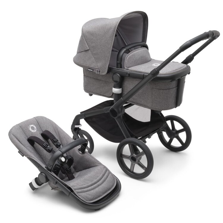 BUGABOO Kočárek kompletní Fox 5 Black/Grey melange-Grey melange