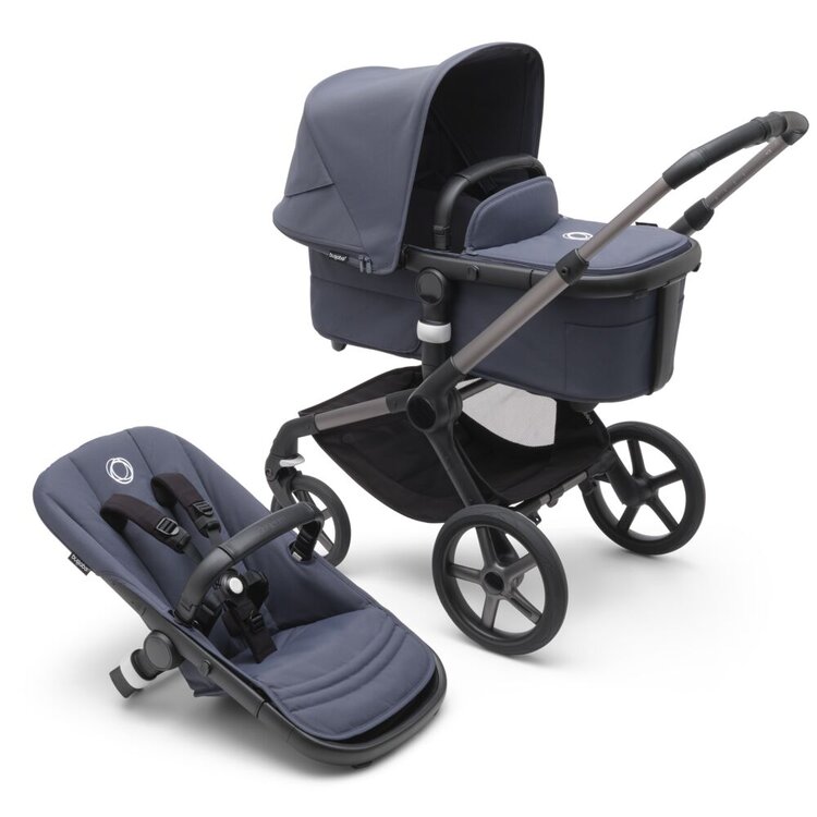 BUGABOO Kočárek kompletní Fox 5 Graphite/Stormy blue-Stormy blue