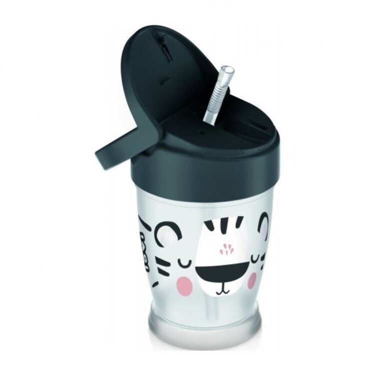 LOVI Můj hrníček se slámkou Salt&Pepper Junior 250 ml