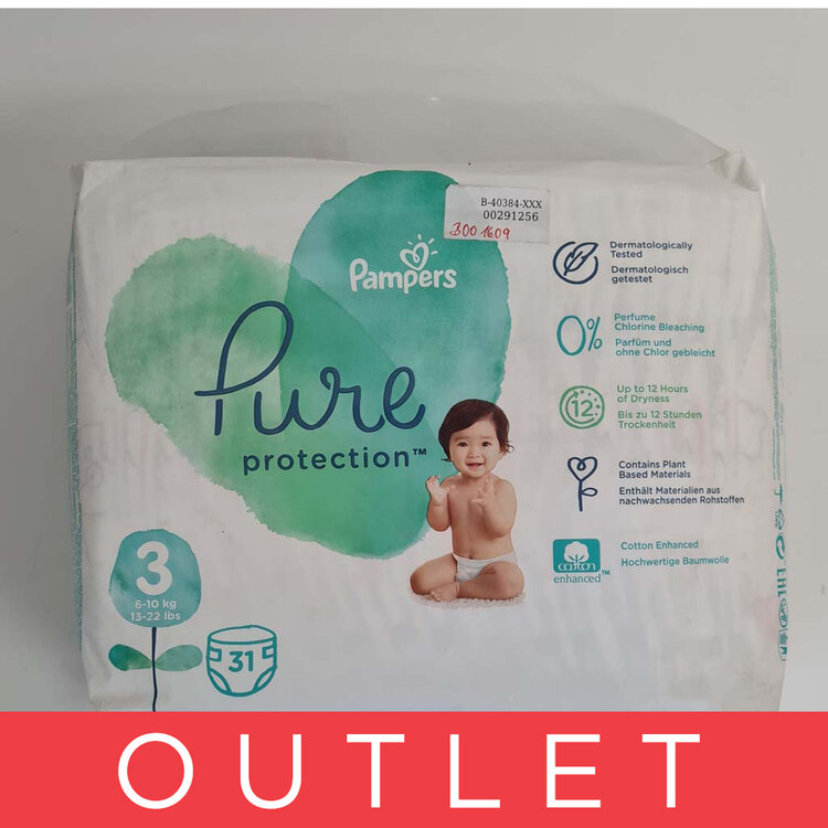 EXP: 05/2024 PAMPERS Pure Protection Pleny jednorázové 3 (6-10 kg) 31 ks