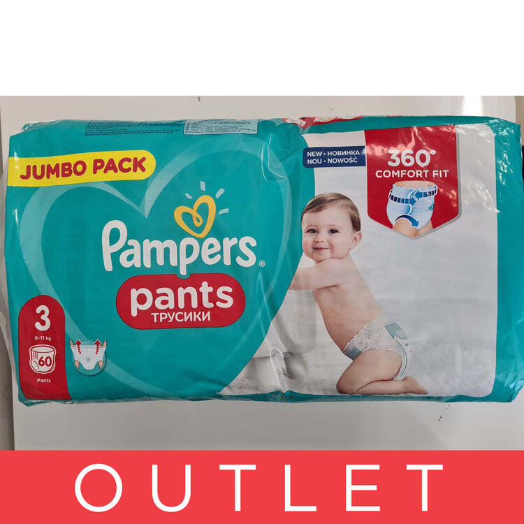 EXP: 08/2023 PAMPERS Pants 3 (6-11 kg) 60 ks Midi - plenkové kalhotky