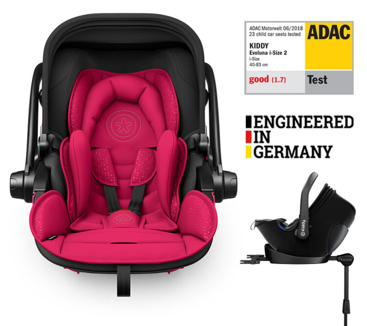 KIDDY Autosedačka Evoluna i-size 2 + Isofix základna 40-83cm Berry Pink BZP