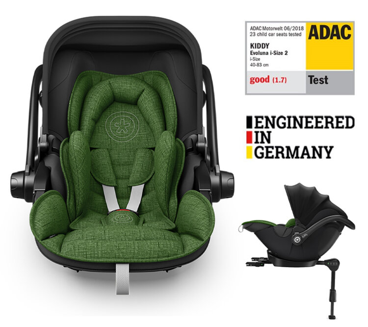 KIDDY Autosedačka Evoluna i-size 2 + Isofix základna 40-83cm Cactus Green Melange BZP