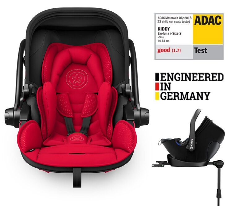 KIDDY Autosedačka Evoluna i-size 2 + Isofix základna 40-83cm Chili Red BZP