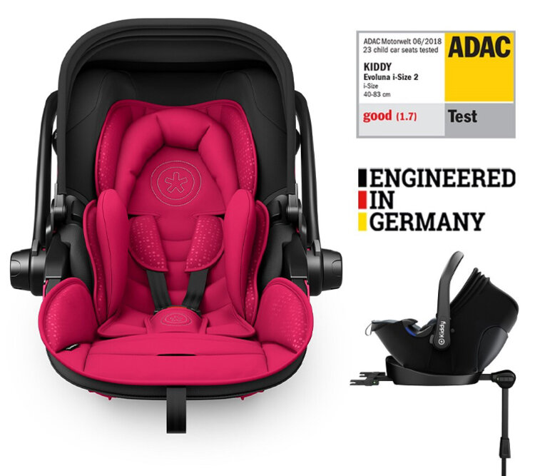 KIDDY Autosedačka Evoluna i-size 2 + Isofix základna 40-83cm Rubin Pink BZP