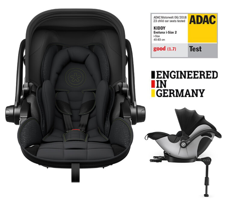 KIDDY Autosedačka Evoluna i-size 2 + Isofix základna 40-83cm Speed Black BZP