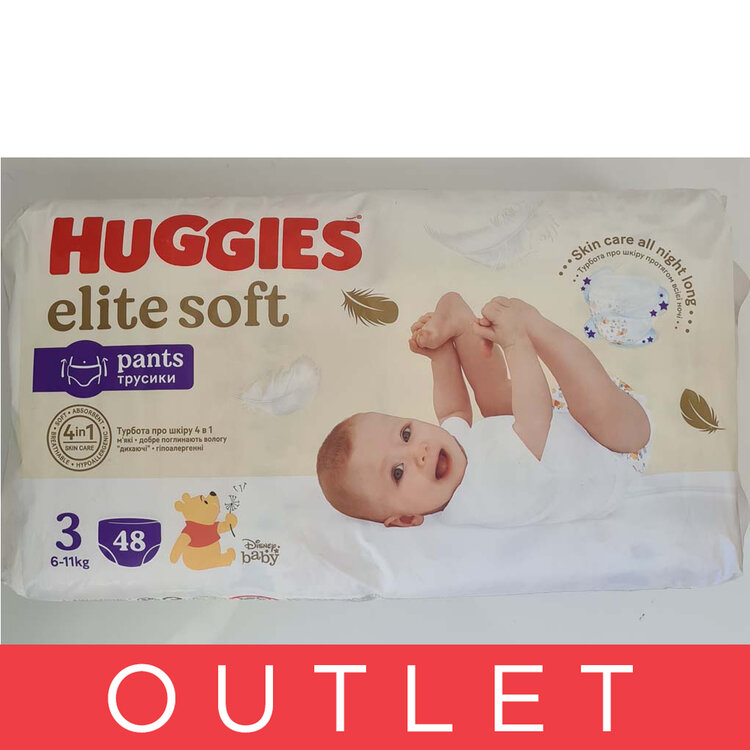 EXP: 25.10.2025 HUGGIES® Elite Soft Pants Kalhotky plenkové jednorázové 3 (6-11 kg) 48 ks