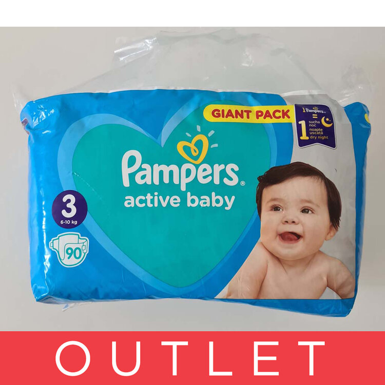 EXP: 7/2023 PAMPERS Active Baby 3 (6-10 kg) 90 ks - jednorázové pleny