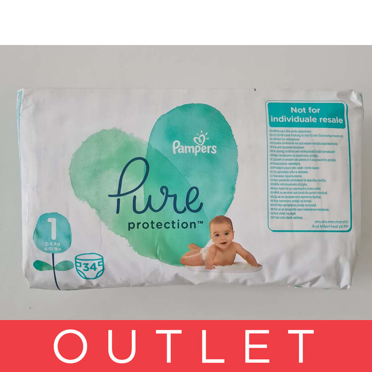 EXP: 7/2024 PAMPERS Pure Protection 1 (2-5 kg) 34ks - jednorázové pleny