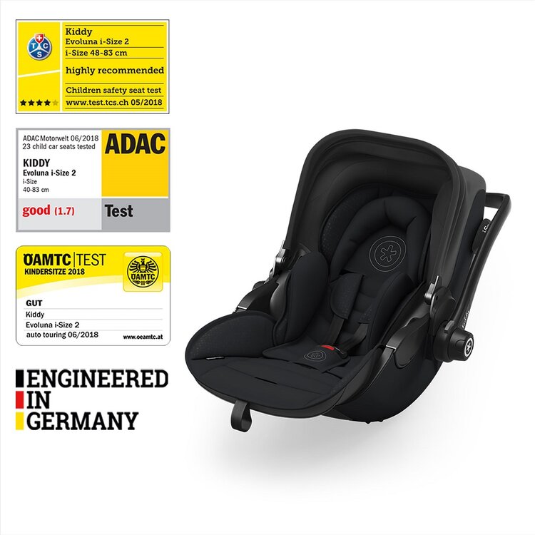 KIDDY Autosedačka Evoluna i-size 2 + Isofix základna 40-83 cm Midnight Black BZP