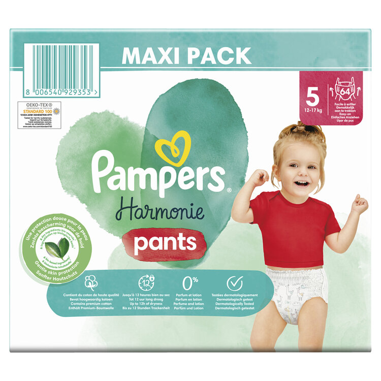 PAMPERS Kalhotky plenkové Harmonie Pants vel. 5 (64 ks) 12-17 kg