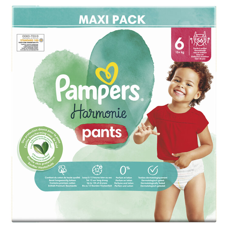 PAMPERS Kalhotky plenkové Harmonie Pants vel. 6 (56 ks) 15+ kg