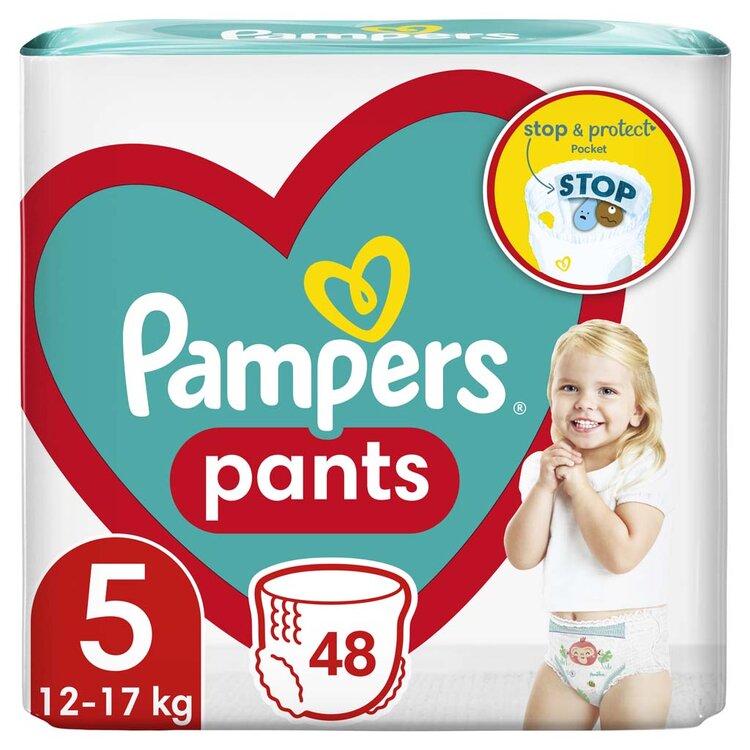 PAMPERS Pants Kalhotky plenkové jednorázové 5 (11-18 kg) 48 ks - JUMBO PACK