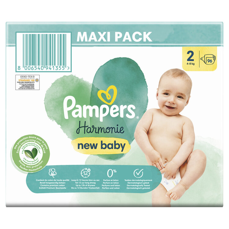 PAMPERS Plenky jednorázové Harmonie vel. 2 (96 ks) 4-8 kg