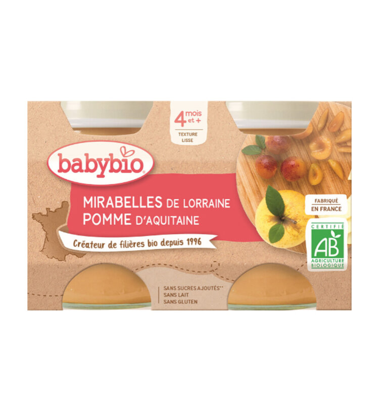 2xBABYBIO Mirabelky jablko 130 g