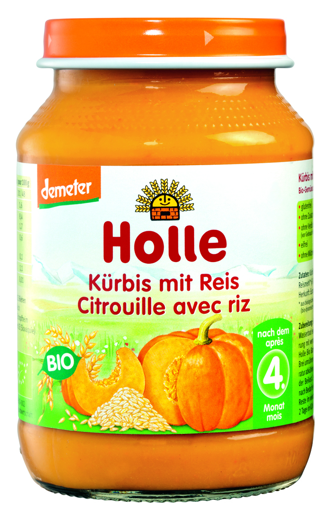 6x HOLLE Bio Dýně s rýží - zeleninový příkrm