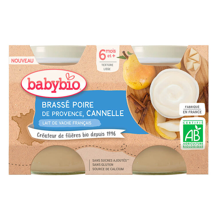 BABYBIO Brassé hruška skořice 2x 130 g