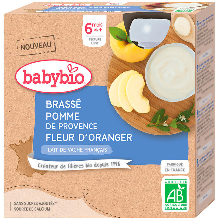 BABYBIO Brassé jablko pomerančový květ 4x 85 g