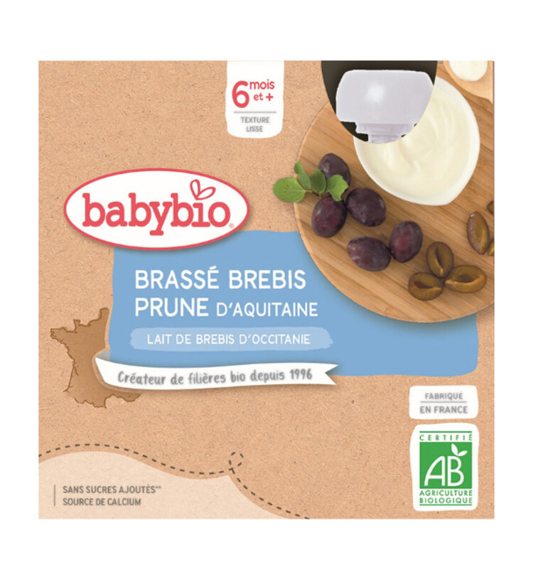 BABYBIO Svačinka z ovčího mléka švestka 4x 85 g