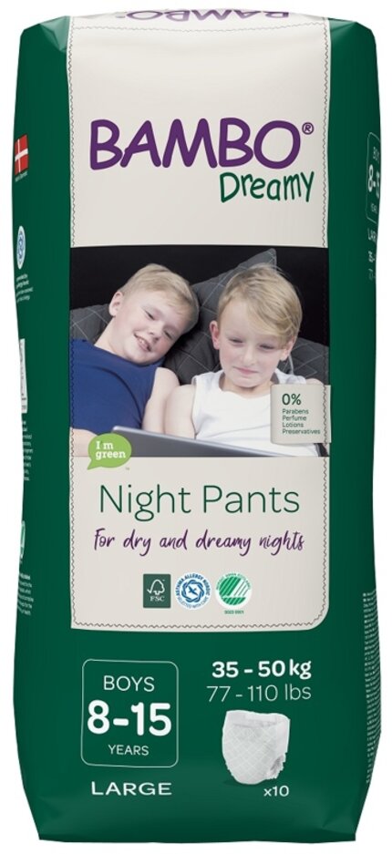 BAMBO Dreamy Night Pants Kalhotky plenkové jednorázové Boys 8-15 let (35-50 kg) 10 ks