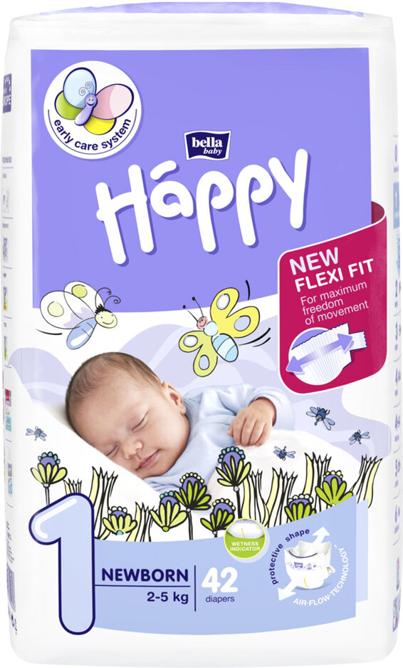 BELLA HAPPY Pleny jednorázové 1 Newborn (2-5 kg) 42 ks