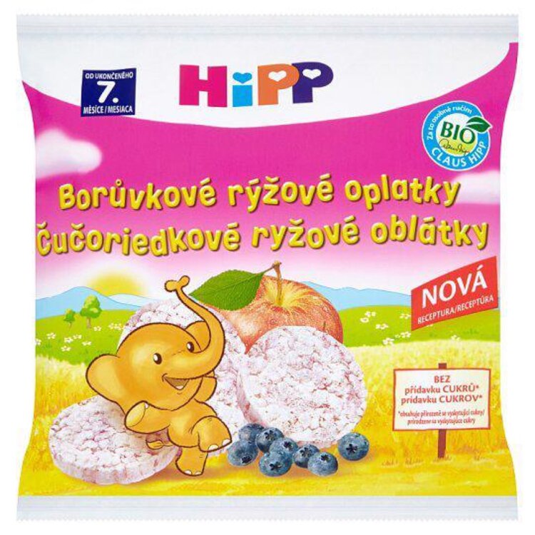 EXP: 30.08.2023 HiPP BIO Oplatky borůvkové rýžové pro děti 30g