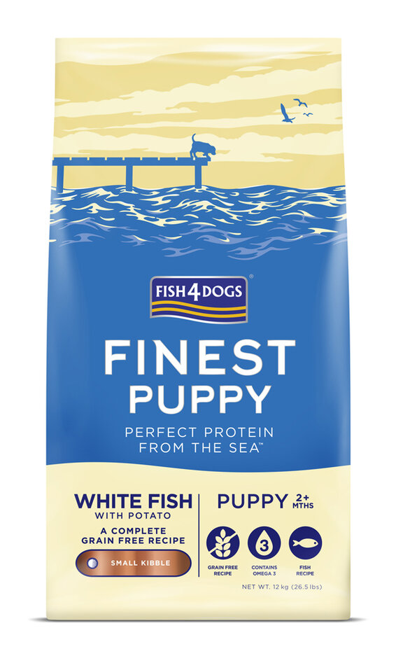 FISH4DOGS Granule malé pro štěňátka Finest bílá ryba s bramborami 12 kg