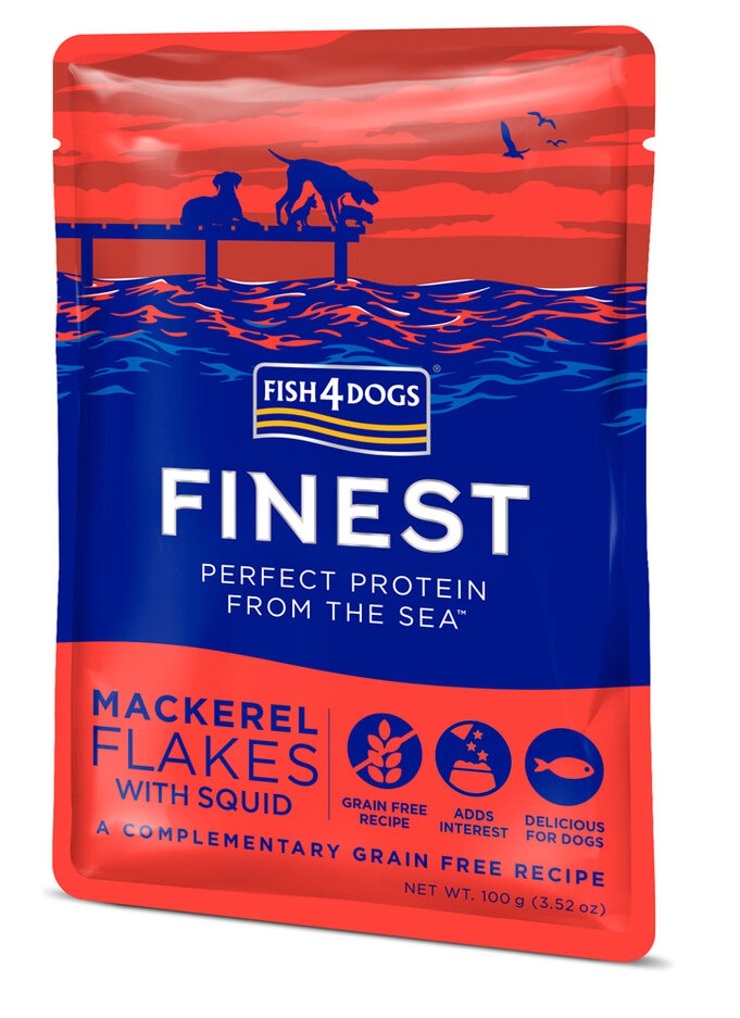 FISH4DOGS Kapsička pro psy Finest makrela s olihní 100 g