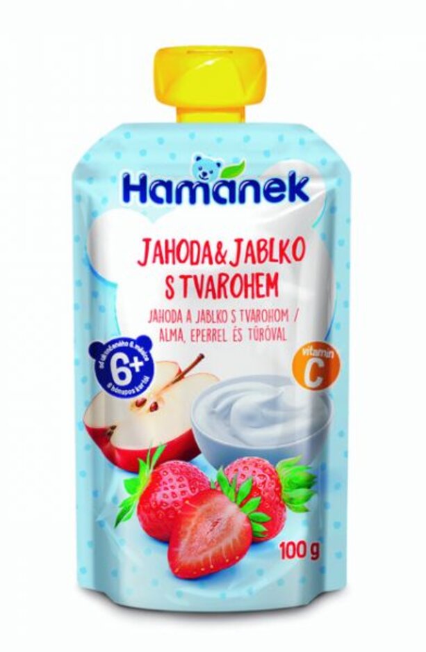 HAMÁNEK Jahoda & jablko s tvarohem 100 g