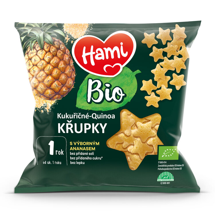 HAMI BIO Křupky kukuřičné-quinoa s výborným ananasem 20 g