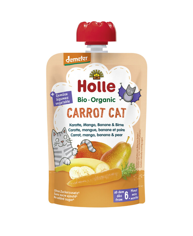 HOLLE Carrot Cat Bio pyré mrkev mango banán hruška 100 g (6+)