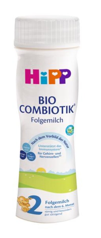 HiPP 2 BIO Combiotik Pokračovací tekutá mléčná kojenecká výživa od uk. 6. měsíce