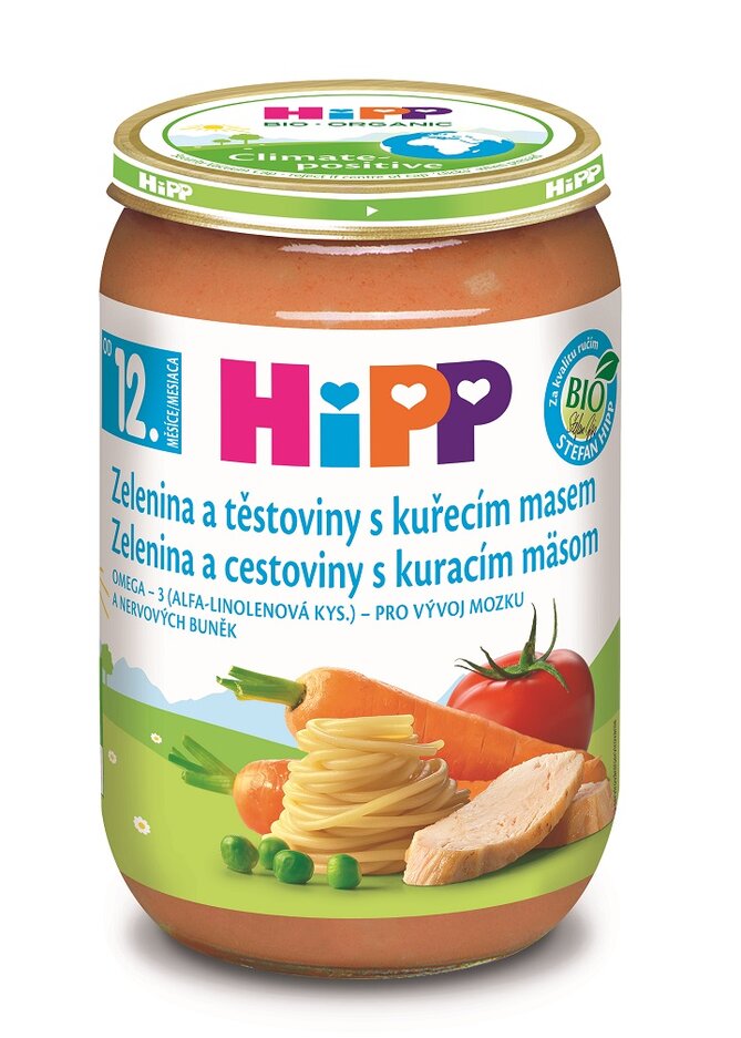 HiPP BIO Zelenina a těstoviny s kuřecím masem od 12. měsíce