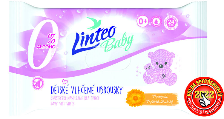 LINTEO Baby vlhčené ubrousky Soft & Cream 24 ks