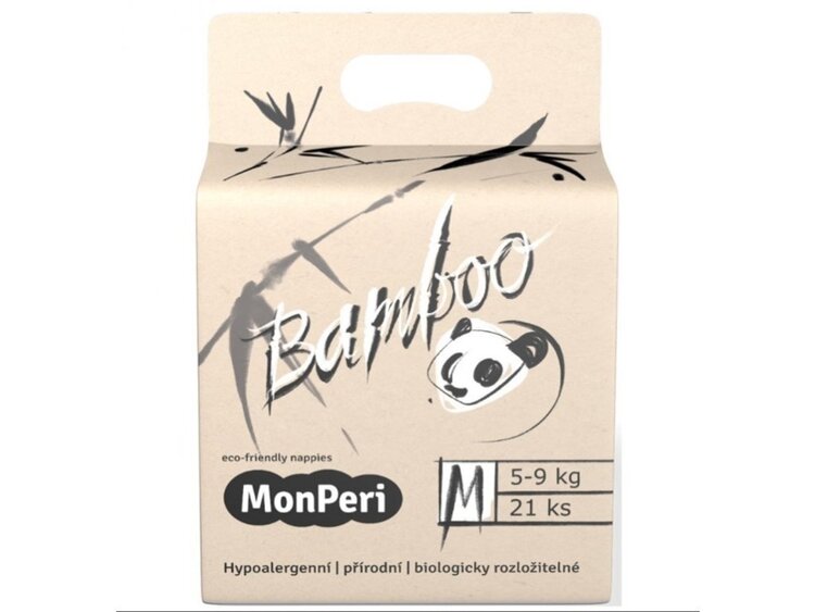 MONPERI Bamboo Pleny jednorázové eko M (5-8 kg) 21 ks