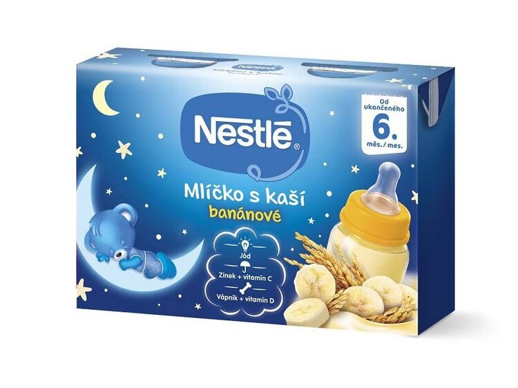 NESTLÉ Mlíčko banánové s kaší (2x 200 ml)