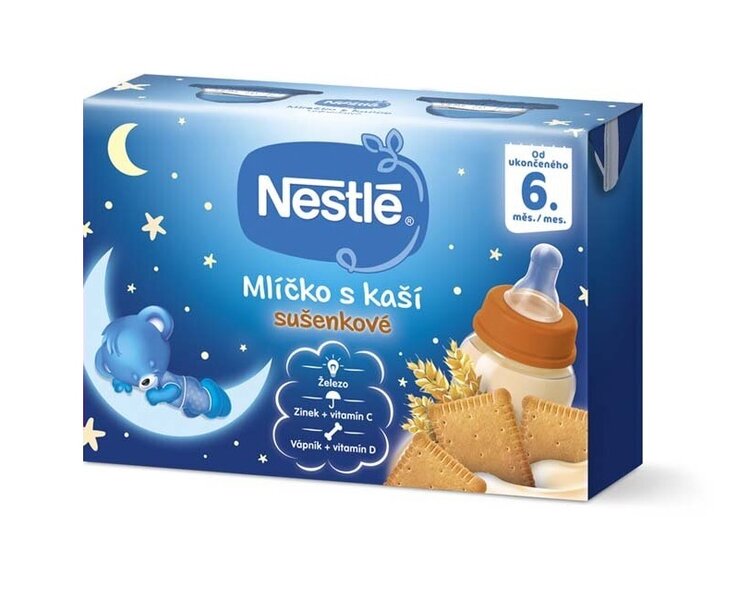 NESTLÉ Mlíčko s kaší sušenkové (2x 200 ml)