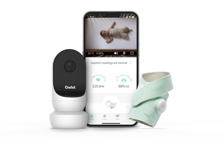 OWLET Ponožka chytrá Owlet Smart Sock 3 a Kamera Owlet Cam 2 - světlezelená