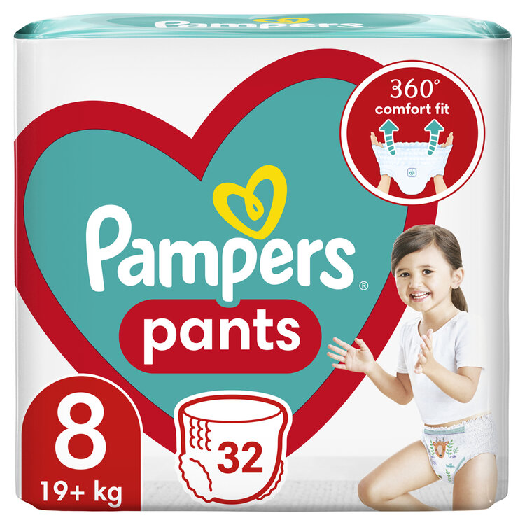 PAMPERS Pleny kalhotkové Active Baby Pants vel. 8 (32 ks) 19+ kg