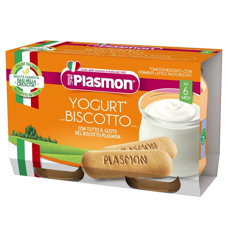 PLASMON Dezert jogurt a sušenka 2 x 120 g